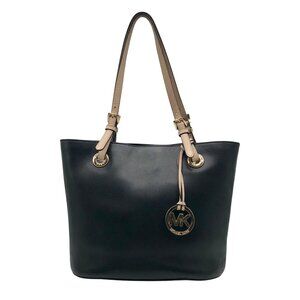 Michael Kors Black Leather Jet Set Tote Bag